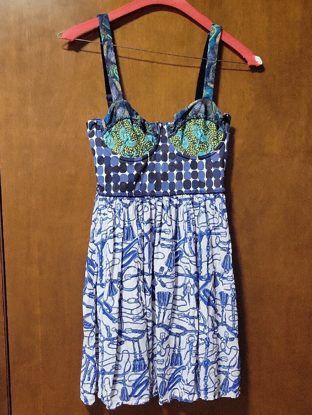 Vintage Masji Mixed Print Mini Dress M - Picture 2 of 5